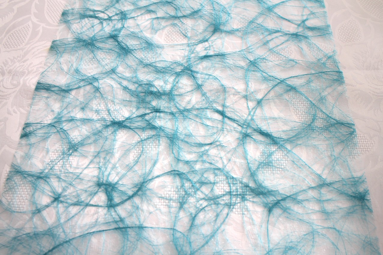 1 mtr. Sizoweb Tischband Türkis – stilvolle Tischdekoration – Bild 2