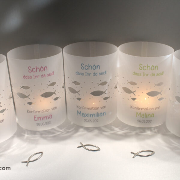 Lichthülle, Windlicht Pergament "das Besondere" für Ihre Konfirmation, Kommunion, Firmung oder Taufe Design 912