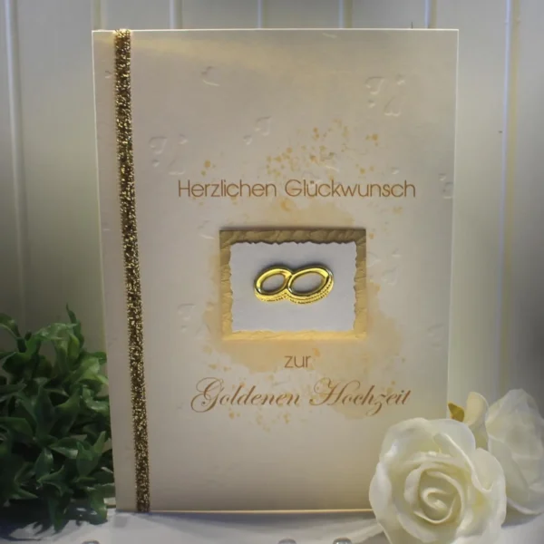 Glückwunschkarte zur goldenen Hochzeit "Ringe" Design 103