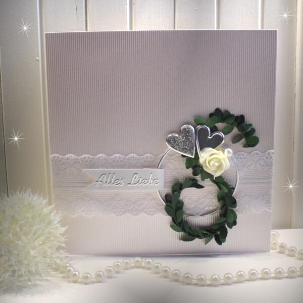 Glückwunschkarte für viele schöne Ereignisse "2 Herzen" Design 111
