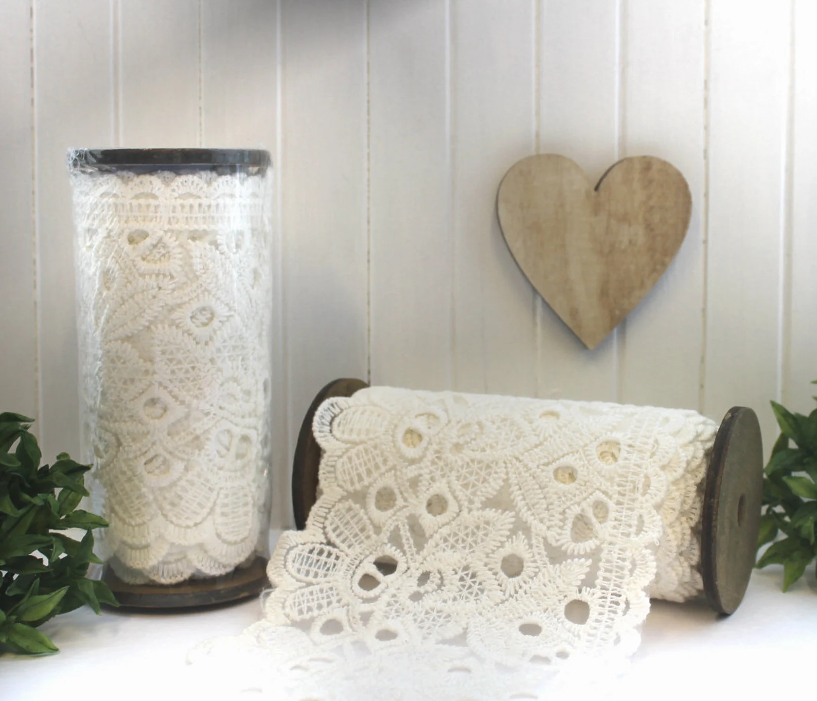 Baumwollspitze 2 m x 12 cm – Filigranes Spitzenband für DIY, Tischdeko & Nähen Hochwertige Qualität Design 46