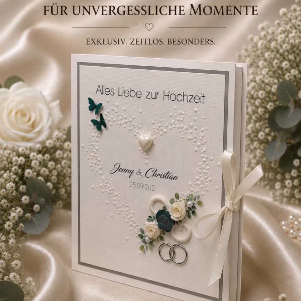 Handgefertigte Hochzeits-Geschenkbox – personalisiertes Geschenk zur Hochzeit Design 166B