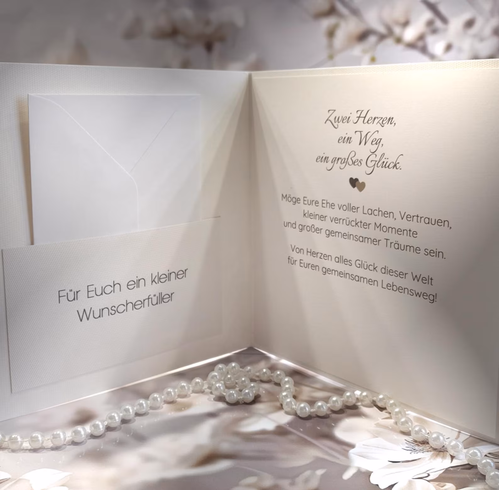 Hochzeitskarte "Ja" mit Spitze – elegante Glückwunschkarte zur Hochzeit Design 168 – Bild 6
