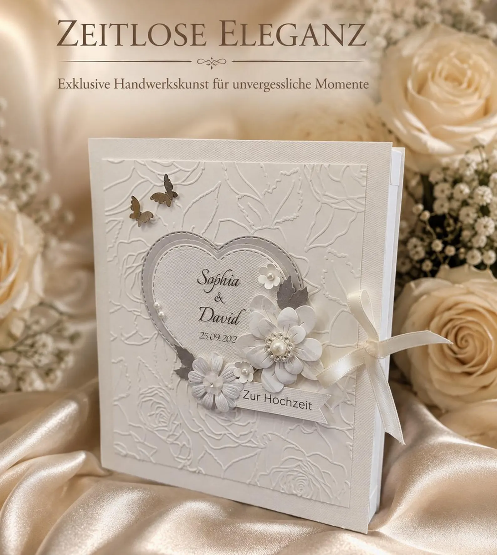 Personalisierte Hochzeits-Geschenkbox – zeitlose Eleganz & liebevolle Handarbeit Design 169B